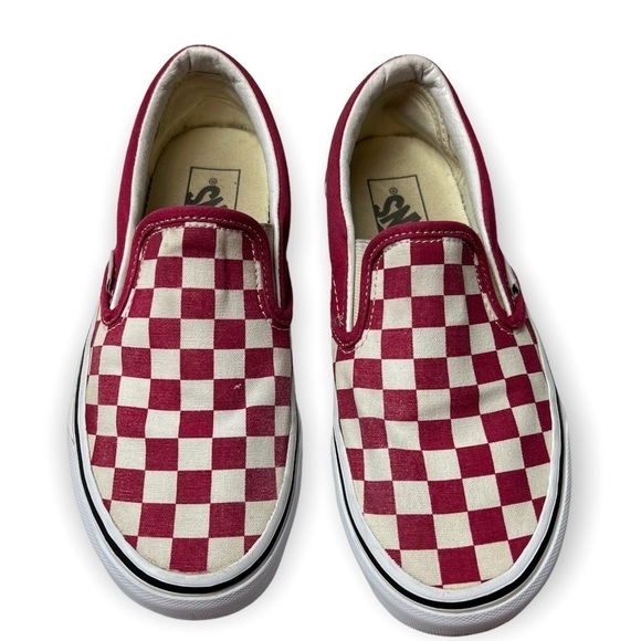 Vans Classic slip on checkered Fuchsia pink sneakers Womens Size 6 - Picture 1 of 9